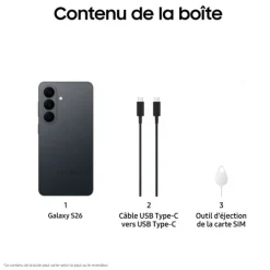 Smartphone SAMSUNG Galaxy S26 Noir 512Go