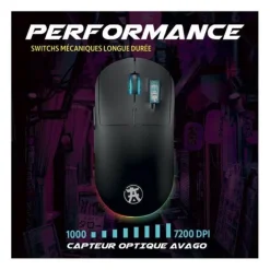 Souris gaming AKUMA OTAKU M06WL 7200Dpi avec base de recharge magnétique