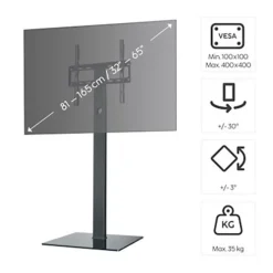 SUPPORT HAMA SOCLE TV PIVOT H165CM