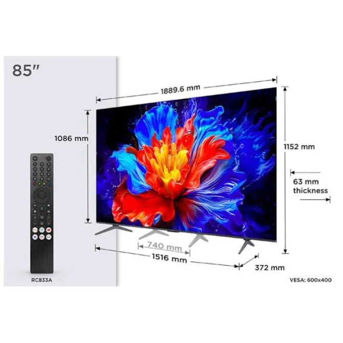 TV QLED 85" TCL 85QLED810K 144Hz