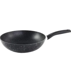 Wok 28cm aluminium forgé effet pierre tous feux dont induction